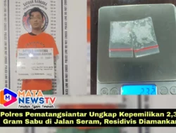 Polres Pematangsiantar Ungkap Kepemilikan 2,32 Gram Sabu di Jalan Seram, Residivis Diamankan
