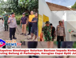 Kapolres Simalungun Salurkan Bantuan kepada Korban Puting Beliung di Parbalogan, Kerugian Capai Rp90 Juta