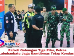 Patroli Gabungan Tiga Pilar, Polres Labuhanbatu Jaga Kamtibmas Tetap Kondusif
