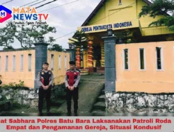 Sat Sabhara Polres Batu Bara Laksanakan Patroli Roda Empat dan Pengamanan Gereja, Situasi Kondusif