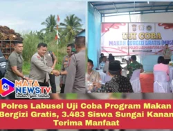 Polres Labusel Uji Coba Program Makan Bergizi Gratis, 3.483 Siswa Sungai Kanan Terima Manfaat