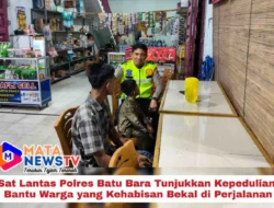 Sat Lantas Polres Batu Bara Tunjukkan Kepedulian, Bantu Warga yang Kehabisan Bekal di Perjalanan