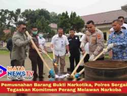 Pemusnahan Barang Bukti Narkotika, Polres Sergai Tegaskan Komitmen Perang Melawan Narkoba