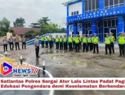 Satlantas Polres Sergai Atur Lalu Lintas Padat Pagi, Edukasi Pengendara demi Keselamatan Berkendara