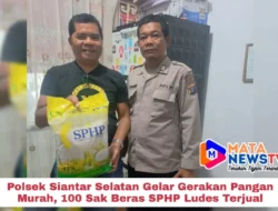 Polsek Siantar Selatan Gelar Gerakan Pangan Murah, 100 Sak Beras SPHP Ludes Terjual