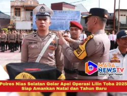 Polres Nias Selatan Gelar Apel Operasi Lilin Toba 2025, Siap Amankan Natal dan Tahun Baru