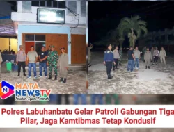 Polres Labuhanbatu Gelar Patroli Gabungan Tiga Pilar, Jaga Kamtibmas Tetap Kondusif