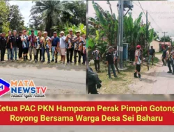 Ketua PAC PKN Hamparan Perak Pimpin Gotong Royong Bersama Warga Desa Sei Baharu
