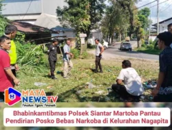 Bhabinkamtibmas Polsek Siantar Martoba Pantau Pendirian Posko Bebas Narkoba di Kelurahan Nagapita
