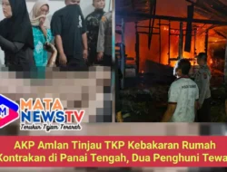 AKP Amlan Tinjau TKP Kebakaran Rumah Kontrakan di Panai Tengah, Dua Penghuni Tewas
