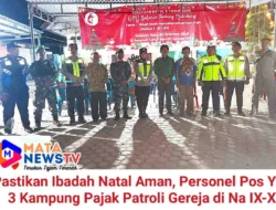 Pastikan Ibadah Natal Aman, Personel Pos Yan 3 Kampung Pajak Patroli Gereja di Na IX-X