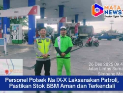 Personel Polsek Na IX-X Laksanakan Patroli, Pastikan Stok BBM Aman dan Terkendali