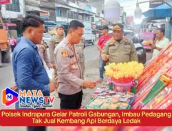 Polsek Indrapura Gelar Patroli Gabungan, Imbau Pedagang Tak Jual Kembang Api Berdaya Ledak