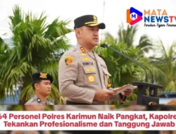 64 Personel Polres Karimun Naik Pangkat, Kapolres Tekankan Profesionalisme dan Tanggung Jawab