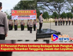 51 Personel Polres Serdang Bedagai Naik Pangkat, Kapolres Tekankan Tanggung Jawab dan Loyalitas