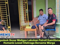 Kapolsek Bosar Maligas Lakukan Patroli Kamtibmas Humanis Lewat Olahraga Bersama Warga