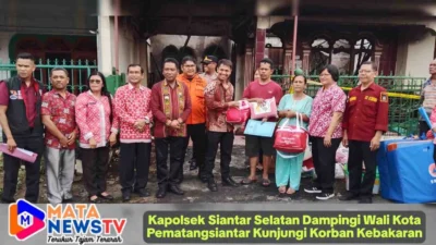 Kapolsek Siantar Selatan Dampingi Wali Kota Pematangsiantar Kunjungi Korban Kebakaran