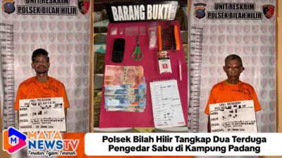 Polsek Bilah Hilir Tangkap Dua Terduga Pengedar Sabu di Kampung Padang
