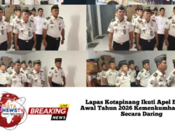 Lapas Kotapinang Ikuti Apel Bersama Awal Tahun 2026 Kemenkumham-Imipas Secara Daring