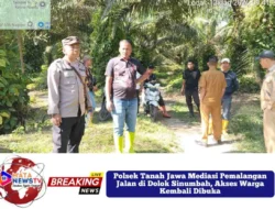 Polsek Tanah Jawa Mediasi Pemalangan Jalan di Dolok Sinumbah, Akses Warga Kembali Dibuka
