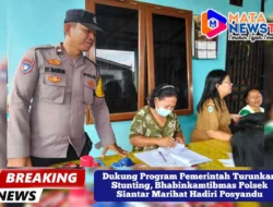 Dukung Program Pemerintah Turunkan Stunting, Bhabinkamtibmas Polsek Siantar Marihat Hadiri Posyandu