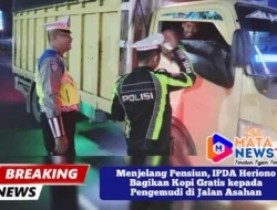 Menjelang Pensiun, IPDA Heriono Bagikan Kopi Gratis kepada Pengemudi di Jalan Asahan