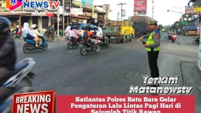Satlantas Polres Batu Bara Gelar Pengaturan Lalu Lintas Pagi Hari di Sejumlah Titik Rawan