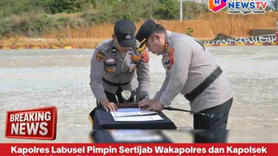 Kapolres Labusel Pimpin Sertijab Wakapolres dan Kapolsek Silangkitang, Tekankan Amanah dan Pelayanan Humanis