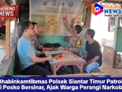 Bhabinkamtibmas Polsek Siantar Timur Patroli di Posko Bersinar, Ajak Warga Perangi Narkoba