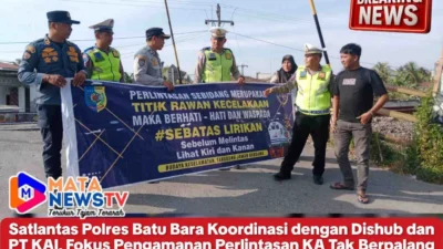 Satlantas Polres Batu Bara Koordinasi dengan Dishub dan PT KAI, Fokus Pengamanan Perlintasan KA Tak Berpalang