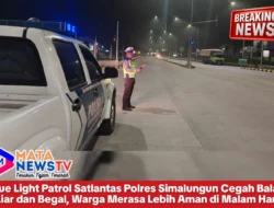 Blue Light Patrol Satlantas Polres Simalungun Cegah Balap Liar dan Begal, Warga Merasa Lebih Aman di Malam Hari