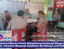 Bhabinkamtibmas Polsek Silangkitang Sambangi Warga Aek Goti, Tekankan Waspada Kejahatan dan Bahaya Judi Online