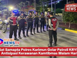 Sat Samapta Polres Karimun Gelar Patroli KRYD, Antisipasi Kerawanan Kamtibmas Malam Hari