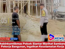 Bhabinkamtibmas Polsek Siantar Marihat Sambangi Pekerja Bangunan, Ingatkan Keselamatan Kerja
