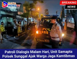 Patroli Dialogis Malam Hari, Unit Samapta Polsek Sunggal Ajak Warga Jaga Kamtibmas