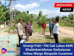 Sinergi Polri–TNI Cek Lahan KMP, Bhabinkamtibmas Serbalawan Imbau Warga Waspada Curanmor