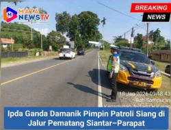Ipda Ganda Damanik Pimpin Patroli Siang di Jalur Pematang Siantar–Parapat