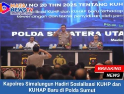 Kapolres Simalungun Hadiri Sosialisasi KUHP dan KUHAP Baru di Polda Sumut