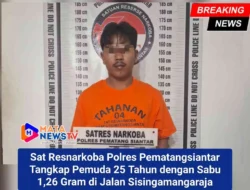 Sat Resnarkoba Polres Pematangsiantar Tangkap Pemuda 25 Tahun dengan Sabu 1,26 Gram di Jalan Sisingamangaraja