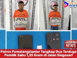 Polres Pematangsiantar Tangkap Dua Terduga Pemilik Sabu 1,35 Gram di Jalan Singosari