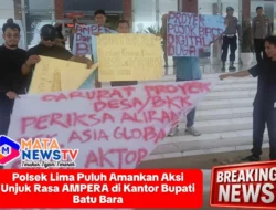 Polsek Lima Puluh Amankan Aksi Unjuk Rasa AMPERA di Kantor Bupati Batu Bara