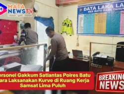 Personel Gakkum Satlantas Polres Batu Bara Laksanakan Kurve di Ruang Kerja Samsat Lima Puluh