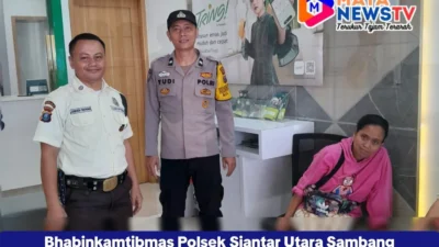 Bhabinkamtibmas Polsek Siantar Utara Sambang PT Pegadaian, Sosialisasikan Layanan Call Center 110