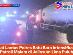 Sat Lantas Polres Batu Bara Intensifkan Patroli Malam di Jalinsum Lima Puluh