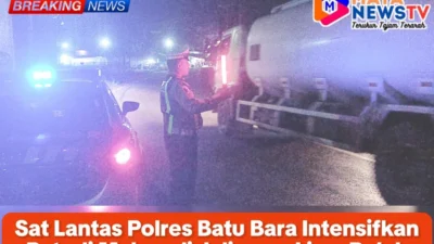 Sat Lantas Polres Batu Bara Intensifkan Patroli Malam di Jalinsum Lima Puluh
