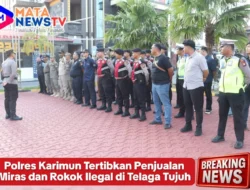 Polres Karimun Tertibkan Penjualan Miras dan Rokok Ilegal di Telaga Tujuh