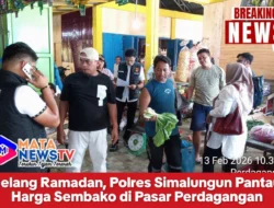 Jelang Ramadan, Polres Simalungun Pantau Harga Sembako di Pasar Perdagangan