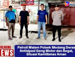 Patroli Malam Polsek Medang Deras Antisipasi Geng Motor dan Begal, Situasi Kamtibmas Aman