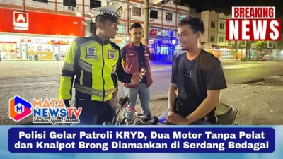 Polisi Gelar Patroli KRYD, Dua Motor Tanpa Pelat dan Knalpot Brong Diamankan di Serdang Bedagai