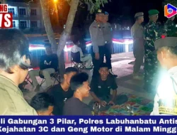 Patroli Gabungan 3 Pilar, Polres Labuhanbatu Antisipasi Kejahatan 3C dan Geng Motor di Malam Minggu